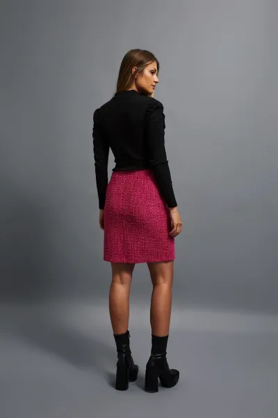 Marisse Pink Tweed Skirt