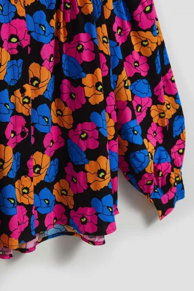 Marisse Black Floral Shirt