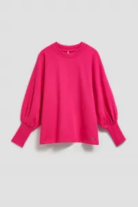 Marisse Fuchsia Puff Sleeve Sweatshirt
