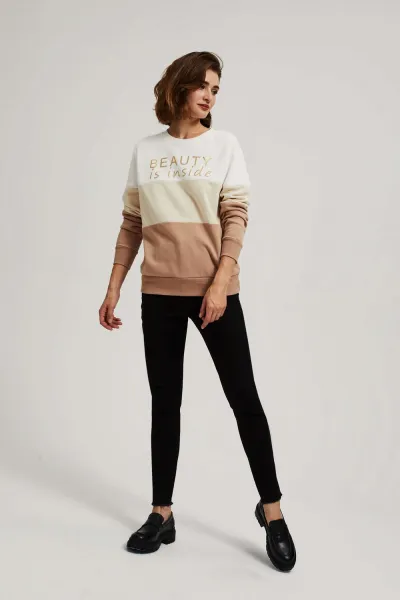 Marisse Dark Beige Printed Sweatshirt