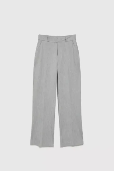 Marisse Gray Straight-Leg Suit Trousers With Pockets