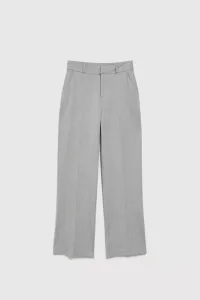 Marisse Gray Straight-Leg Suit Trousers With Pockets