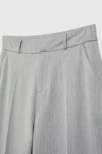 Marisse Gray Straight-Leg Suit Trousers With Pockets