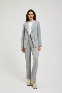 Marisse Single-Breasted Jacket With Delicate Gray Stripes