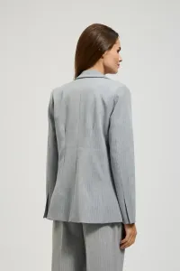 Marisse Single-Breasted Jacket With Delicate Gray Stripes