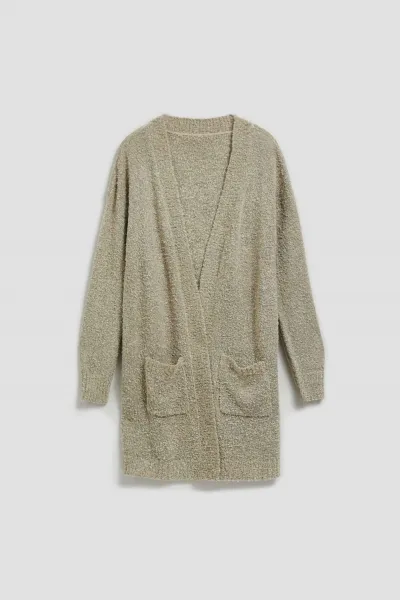 Marisse Long Cardigan With Pockets, Sand Color