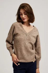Marisse Dark Beige V-Neck Sweater