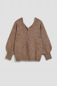 Marisse Dark Beige V-Neck Sweater