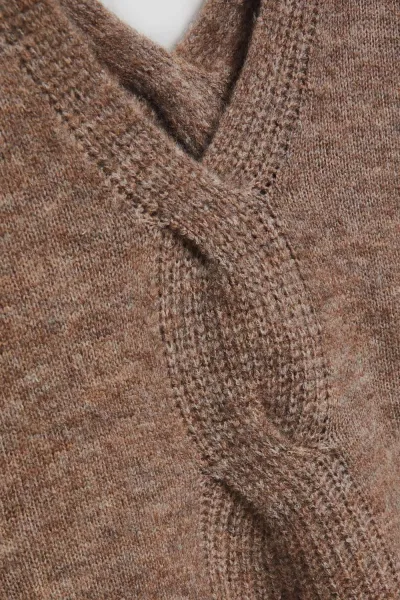 Marisse Dark Beige V-Neck Sweater