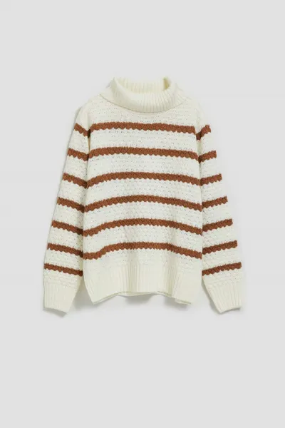 Marisse Striped Turtleneck Sweater