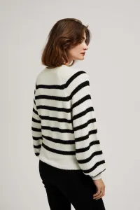 Marisse Pearl Black Striped Crew Neck Sweater