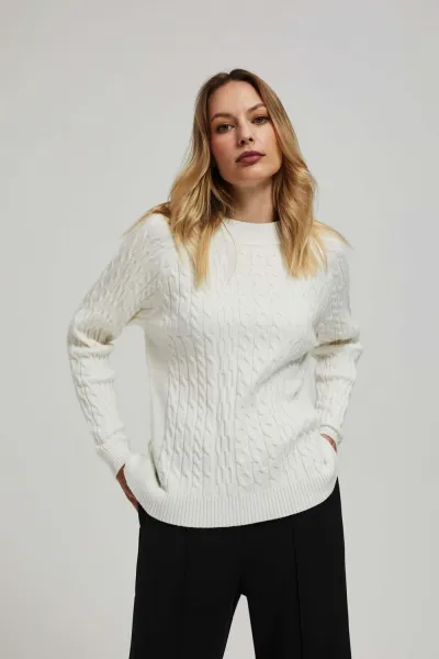 Marisse Sweater With Decorative Weave