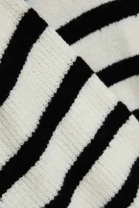 Marisse Pearl Black Striped Crew Neck Sweater