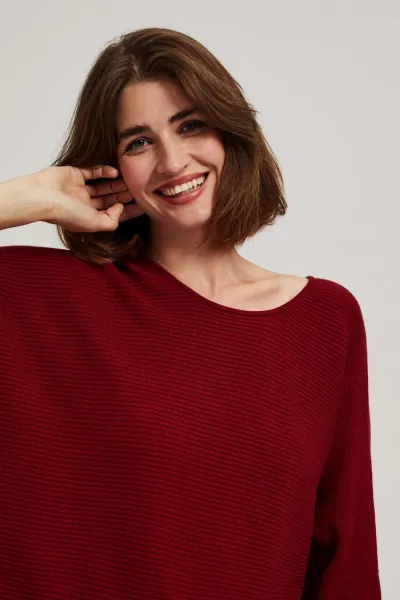 Marisse Burgundy Batwing Sweater