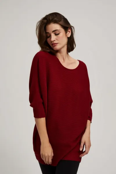 Marisse Burgundy Batwing Sweater
