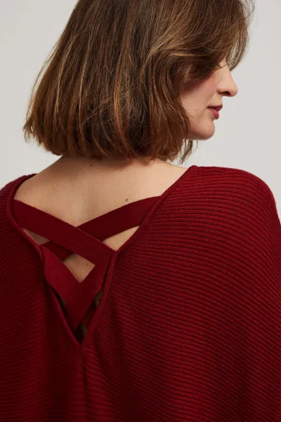Marisse Burgundy Batwing Sweater