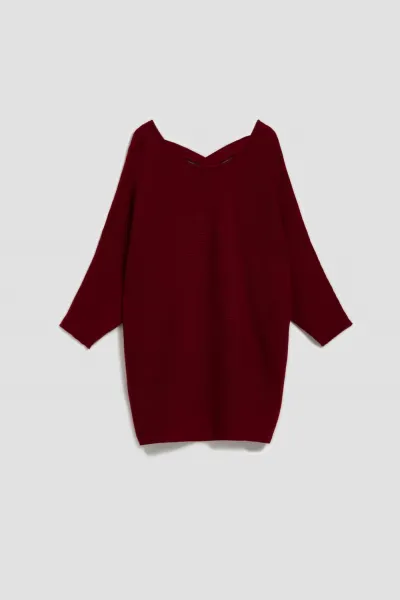 Marisse Burgundy Batwing Sweater