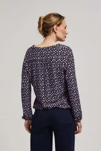 Marisse Patterned V-Neck Blouse In Lavender