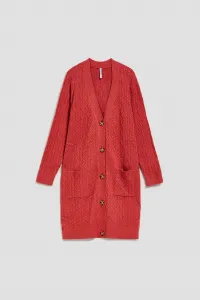 Marisse Long Raspberry Cardigan