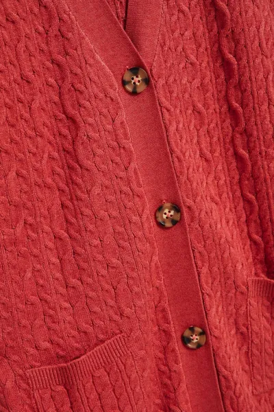 Marisse Long Raspberry Cardigan