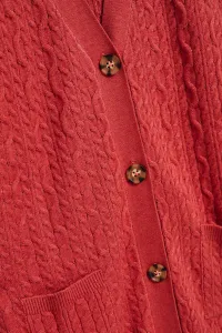 Marisse Long Raspberry Cardigan