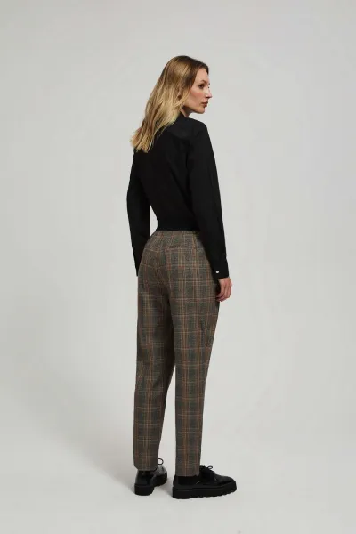 Marisse Gray Checkered Trousers