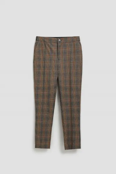 Marisse Gray Checkered Trousers