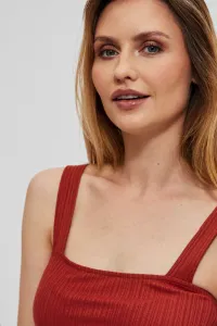 Marisse Ruby Ribbed Top With Wide Straps