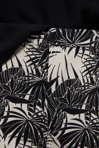 Marisse Tropical Print Shorts L-Sh-3725 Black