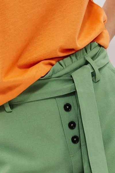 Marisse Plain Shorts With Ties L-Sh-3723 Palm