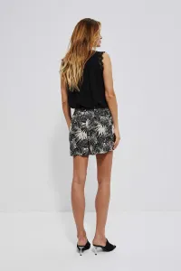 Marisse Tropical Print Shorts L-Sh-3725 Black