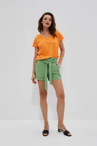 Marisse Plain Shorts With Ties L-Sh-3723 Palm