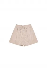 Striped cotton shorts - beige