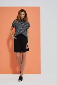 Marisse High-Waisted Viscose Shorts L-Sh-3719 Black