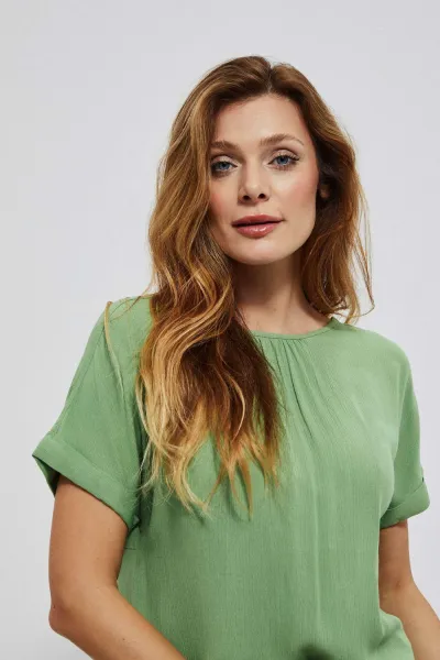 Marisse Viscose Blouse Shirt L-Ko-3741 Palm