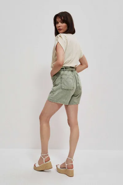 Marisse Paperbag Denim Shorts L-Sh-3713 Cold Brown