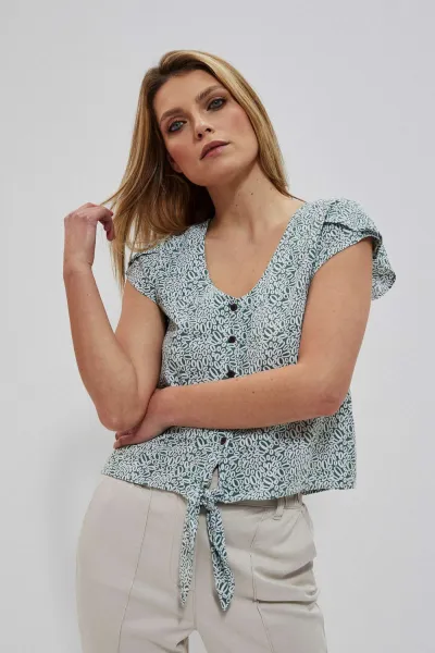 Marisse Patterned Shirt Blouse L-Ko-3731 Forest