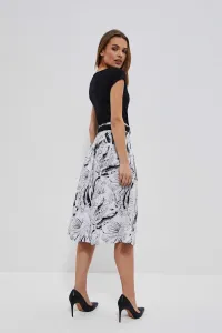 Marisse Patterned Cotton Skirt L-Sc-3709 Black_White