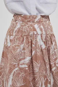Marisse Patterned Skirt With Pockets L-Sc-3708 Toffee