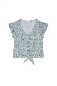 Marisse Patterned Shirt Blouse L-Ko-3731 Forest