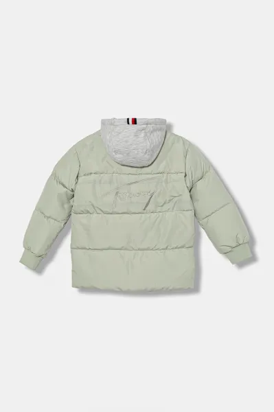 Detská páperová bunda Tommy Hilfiger béžová farba, KB0KB09815