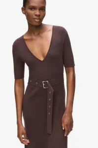 Šaty Karl Lagerfeld Belted Knit Dress Java
