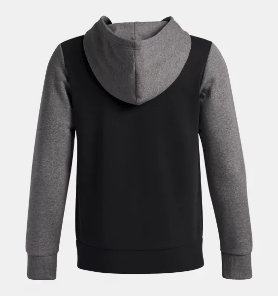 Under Armour RIVAL FLEECE COLORBLOCK Chlapčenská mikina, čierna, veľkosť L