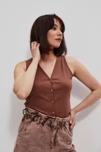 Marisse Chocolate Ribbed Top