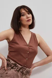 Marisse Chocolate Ribbed Top