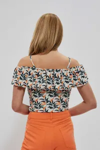 Marisse Strappy Blouse With Ruffles L-Ts-3773 L.Beige