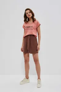 Marisse Plain Cotton Shorts L-Sh-3727 Cold Brown