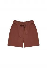 Marisse Plain Cotton Shorts L-Sh-3727 Cold Brown