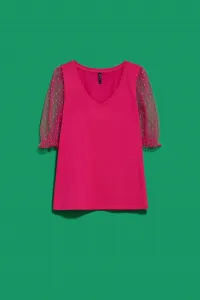 Marisse Short Blouse L-Ts-4000 Pink/Blue