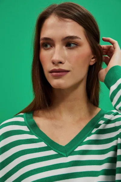 WOMEN'S SWEATER L-SW-4004 OFF WHITE_GREEN